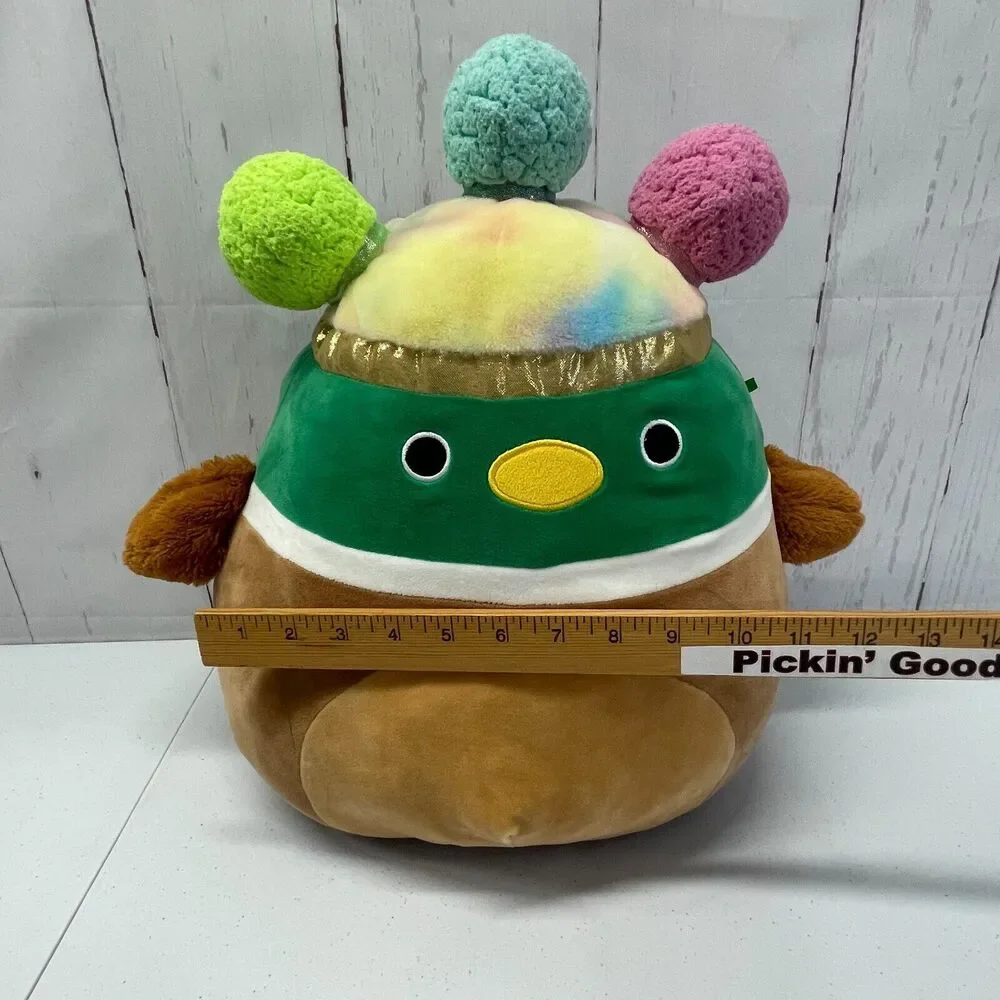 Squishmallow Squish-Doos 16in Avery The Mallard Duck Multicolor Pom Pom Hair - Picture 11 of 12